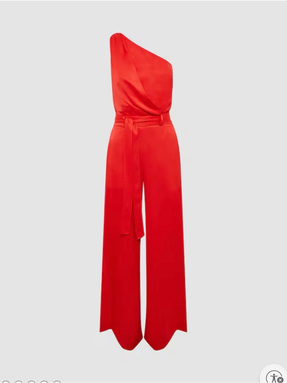 Reiss off-the-shoulder red jumpsuit